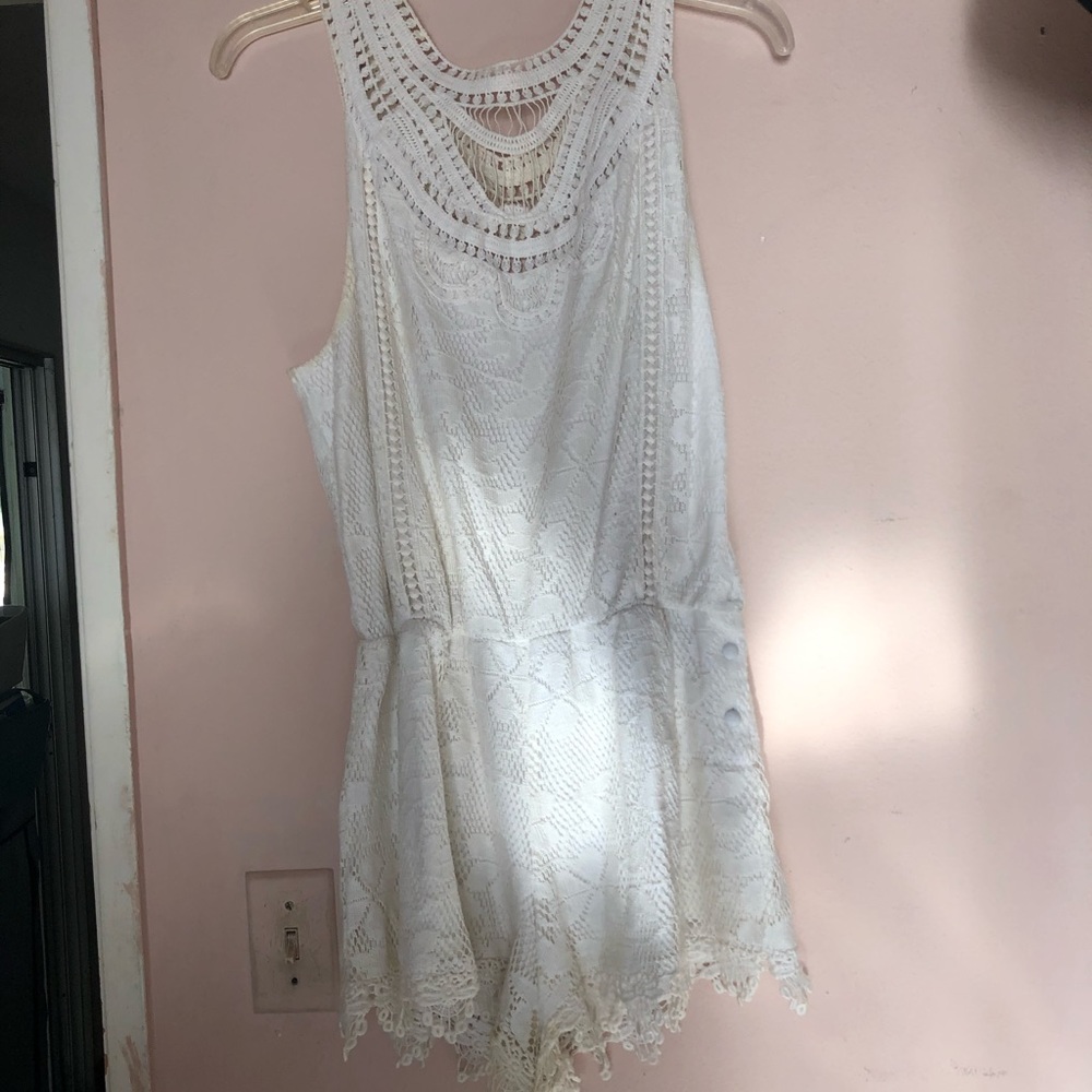crochet white romper